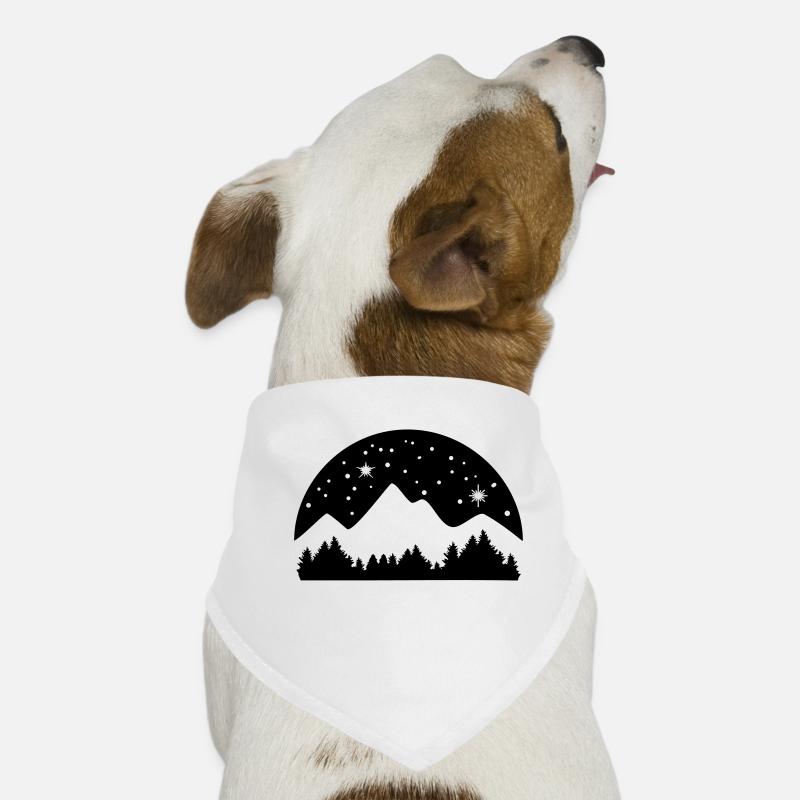 Wald, Berge und Sternenhimmel - Hunde-Bandana - Weiß