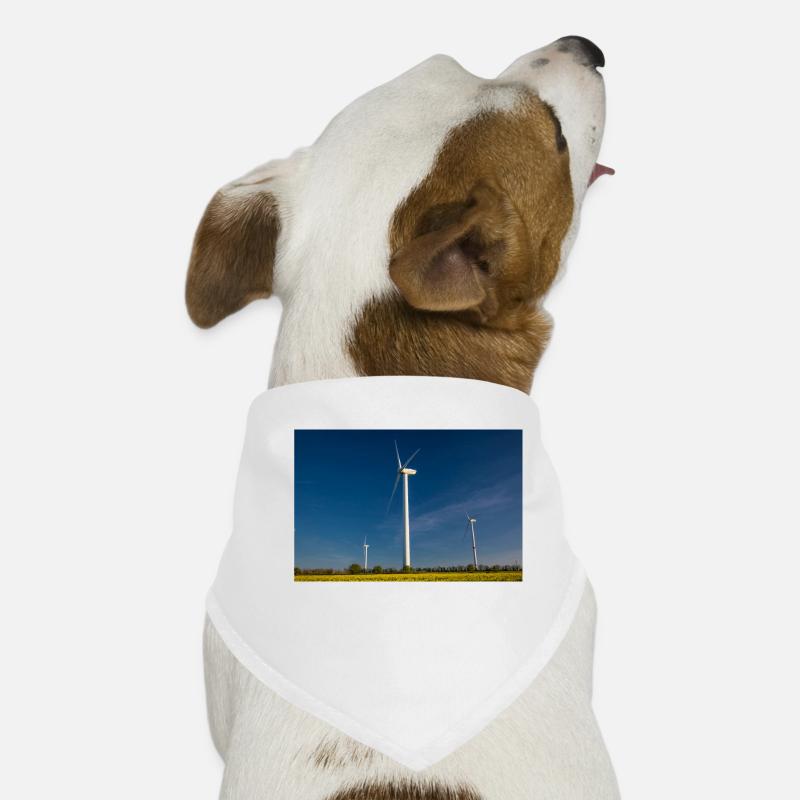 Moulin à vent. Éolienne - Bandana pour chien - blanc