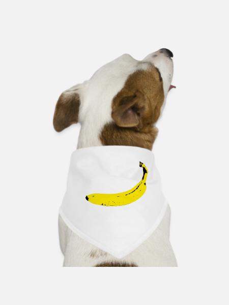 Stencil Banane - Hunde-Bandana - Weiß