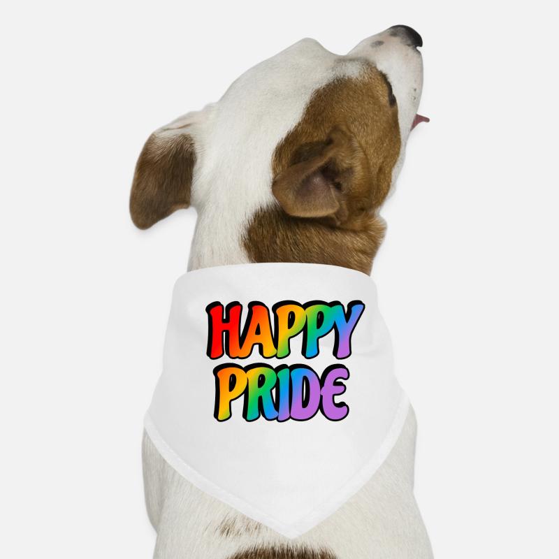 Texte arc-en-ciel Happy Pride Bandana pour chien