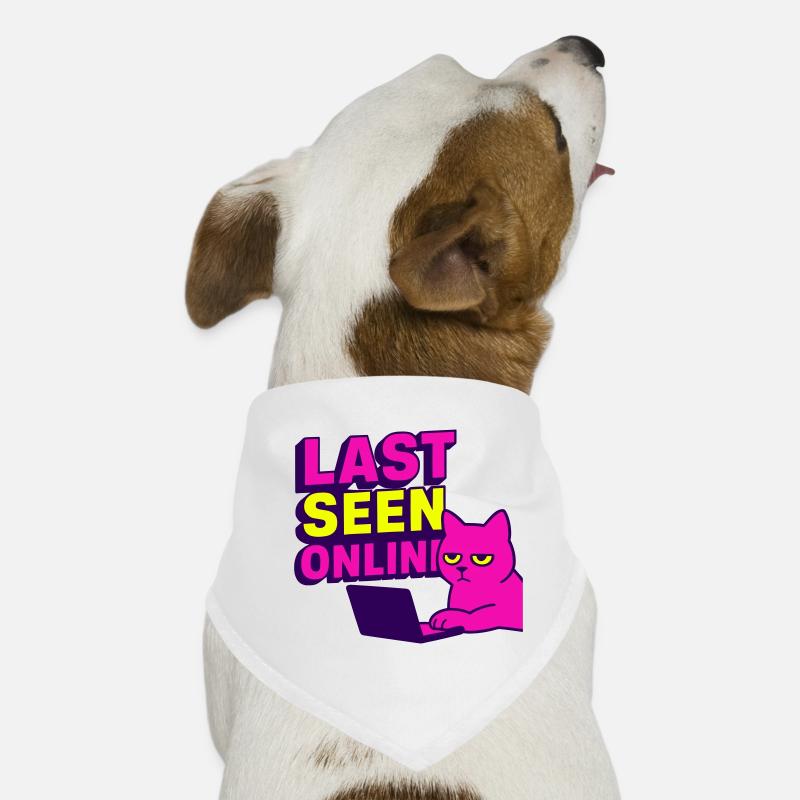 Last seen online: Meme-Design mit genervter Katze Hunde-Bandana