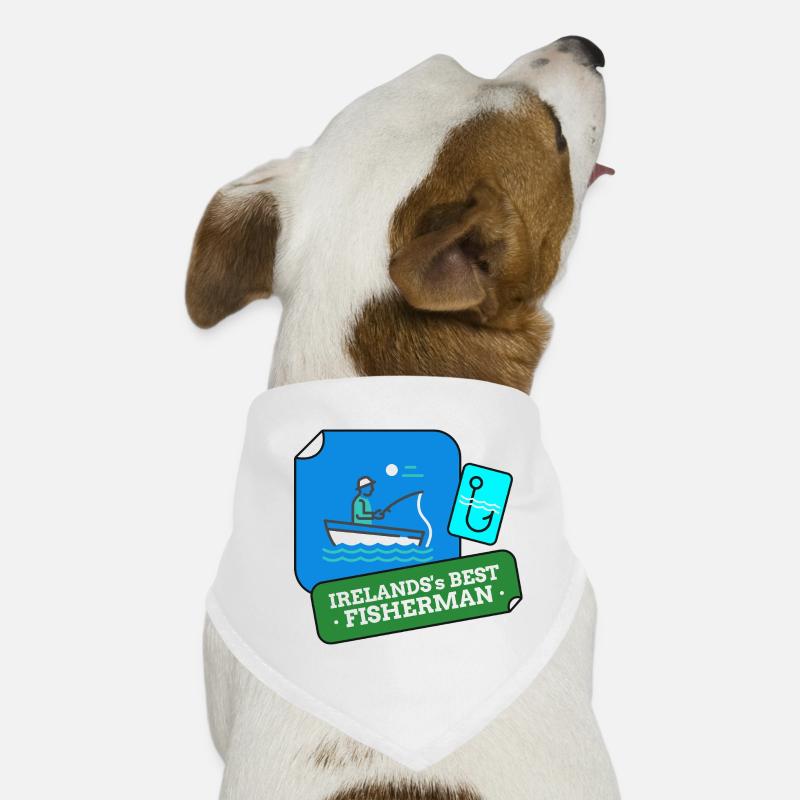 Le meilleur design de pêcheur d’Irlande - Bandana pour chien - blanc