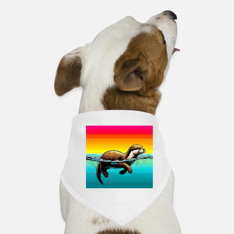 Otter - Hunde-Bandana - Weiß