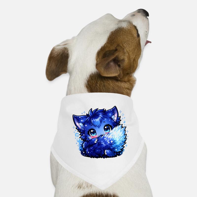 Blauer Eisfuchs Chibi-Design Hunde-Bandana