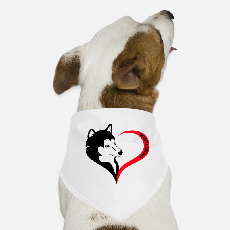 Silhouette de chien avec cœur et âme Bandana pour chien