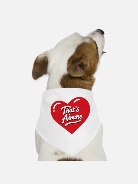 C’est le jeu de mots « AiMore » avec elle - Bandana pour chien - blanc - Devant