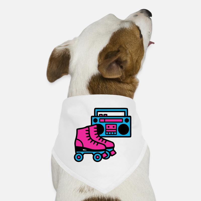 Rollschuhe Boombox 80er Retro Hunde-Bandana