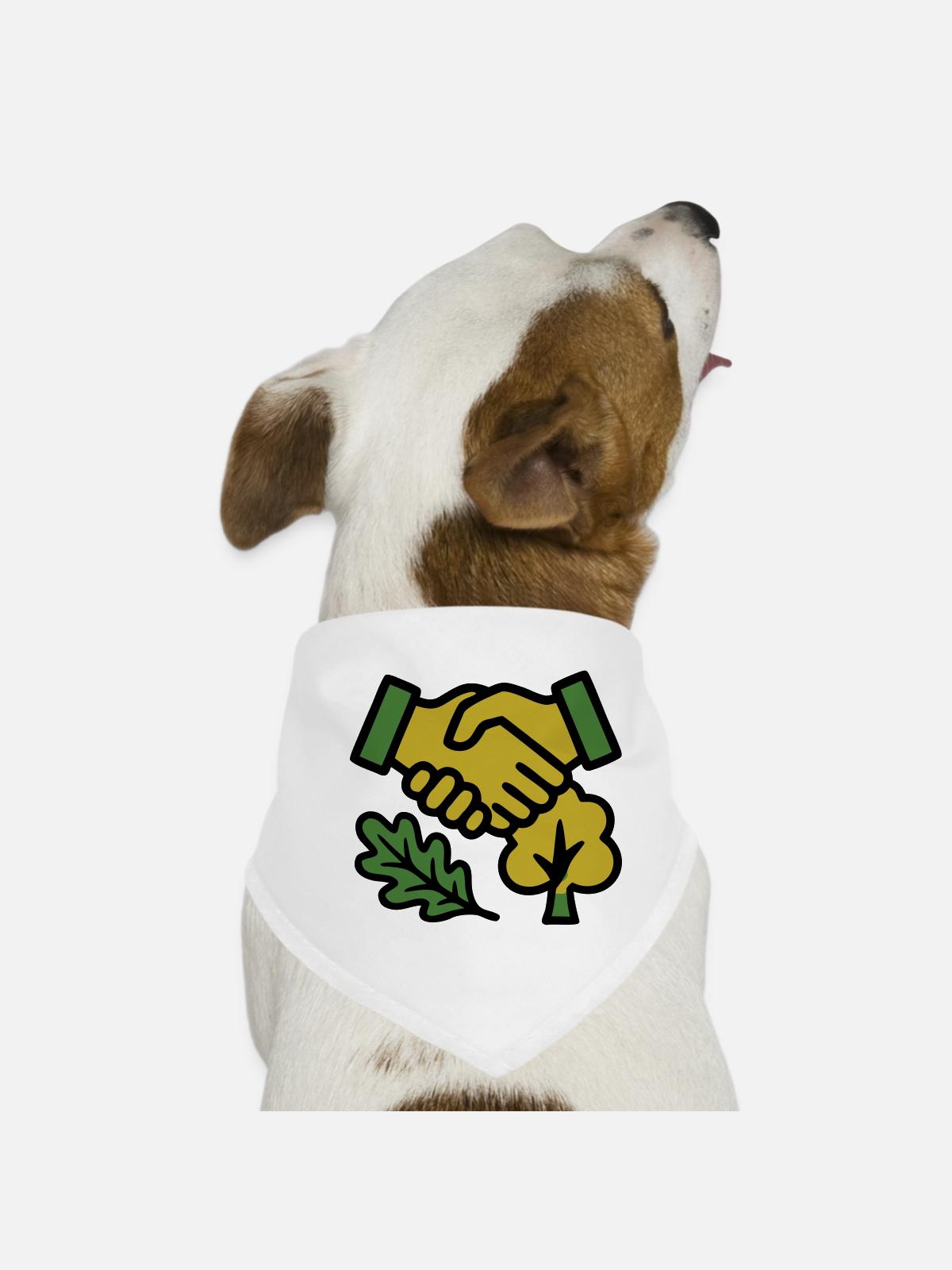 Handshake Nature Forest Logo - Dog Bandana - white - Front