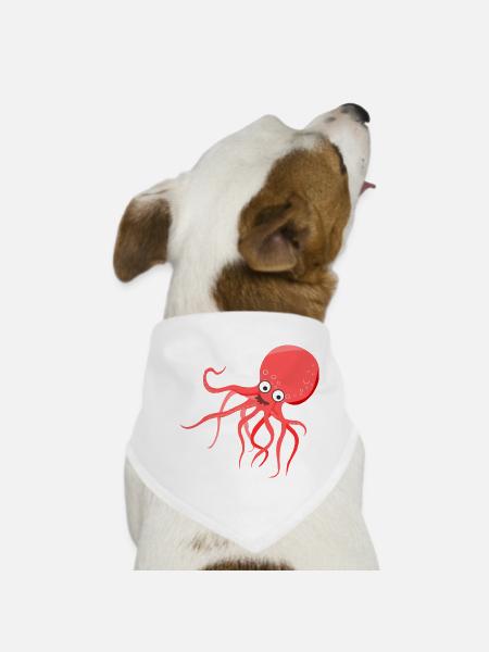 Octopus - Dog Bandana - white