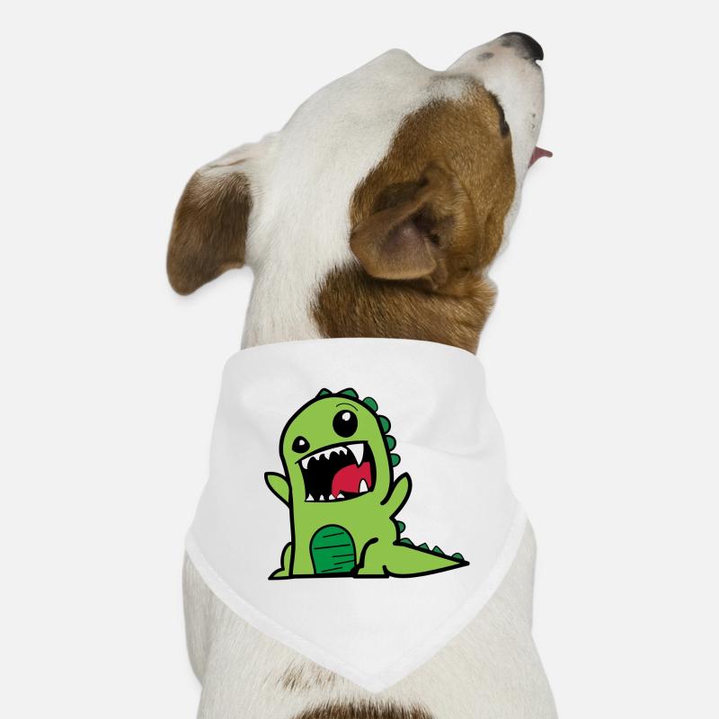 Dessin animé Dino - Bandana pour chien - blanc