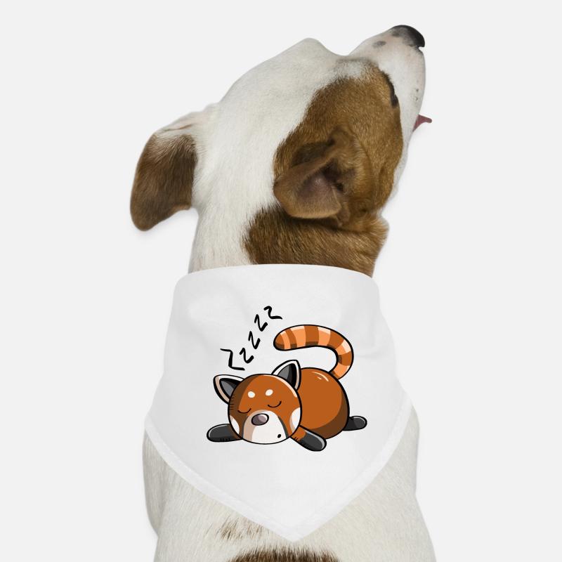 Snoring red panda panda bear is sleeping - Dog Bandana - white