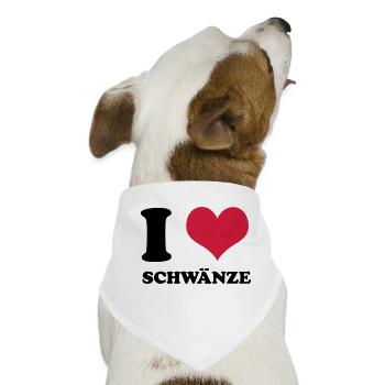 I Love Schwänze - Hunde-Bandana - Weiß - Vorne