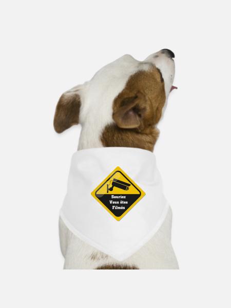 Souriez Vous êtes filmés - Bandana pour chien - blanc - Devant