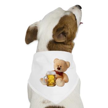 Bär mit Bier Biershirt Biertrinker - Hunde-Bandana - Weiß - Vorne
