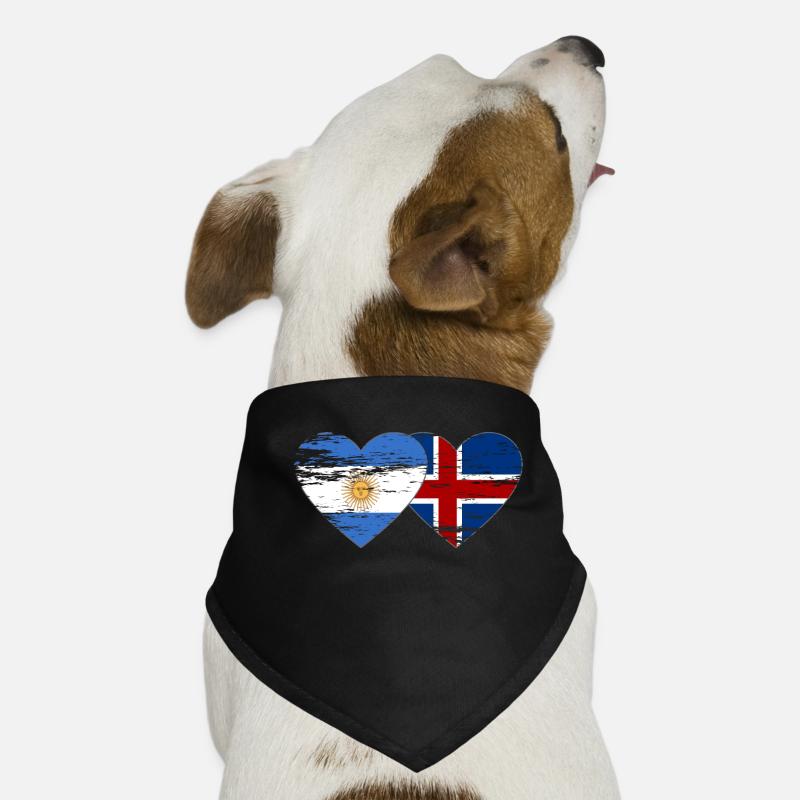 Argentine Islande drapeau coeur utilisé Bandana pour chien