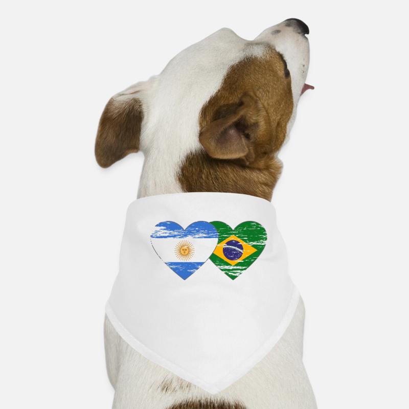 Argentine Brésil Drapeau Coeur Utilisé Bandana pour chien