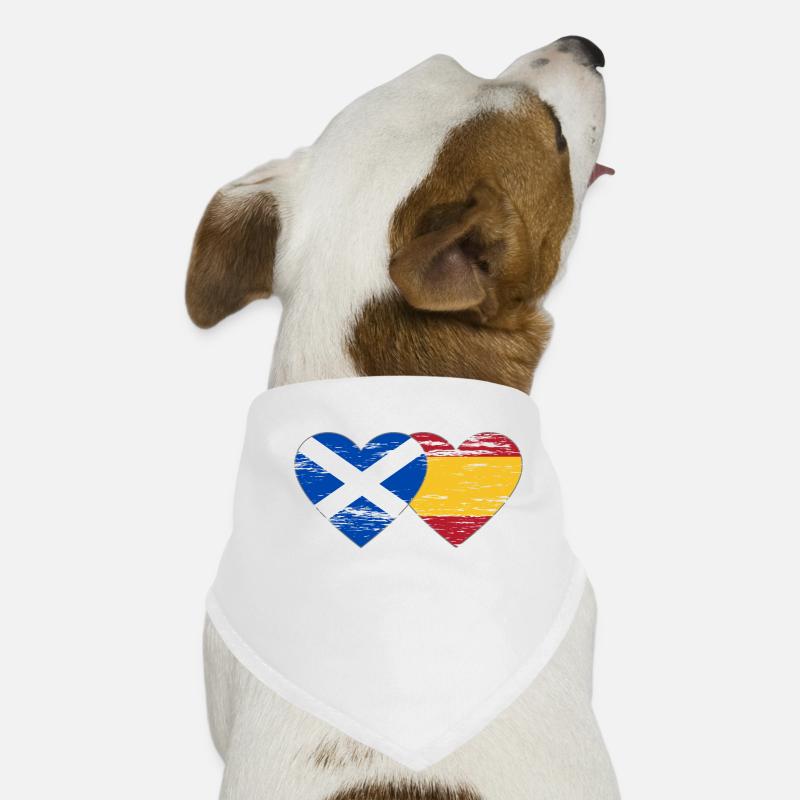 Schottland Spanien Flagge Herz used Hunde-Bandana