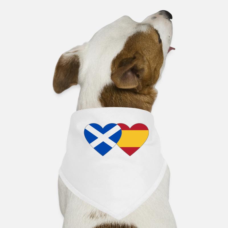 Ecosse Espagne Drapeau Coeur Bandana pour chien