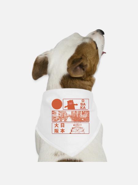 Visit Osaka Castle - Dog Bandana - white - Front