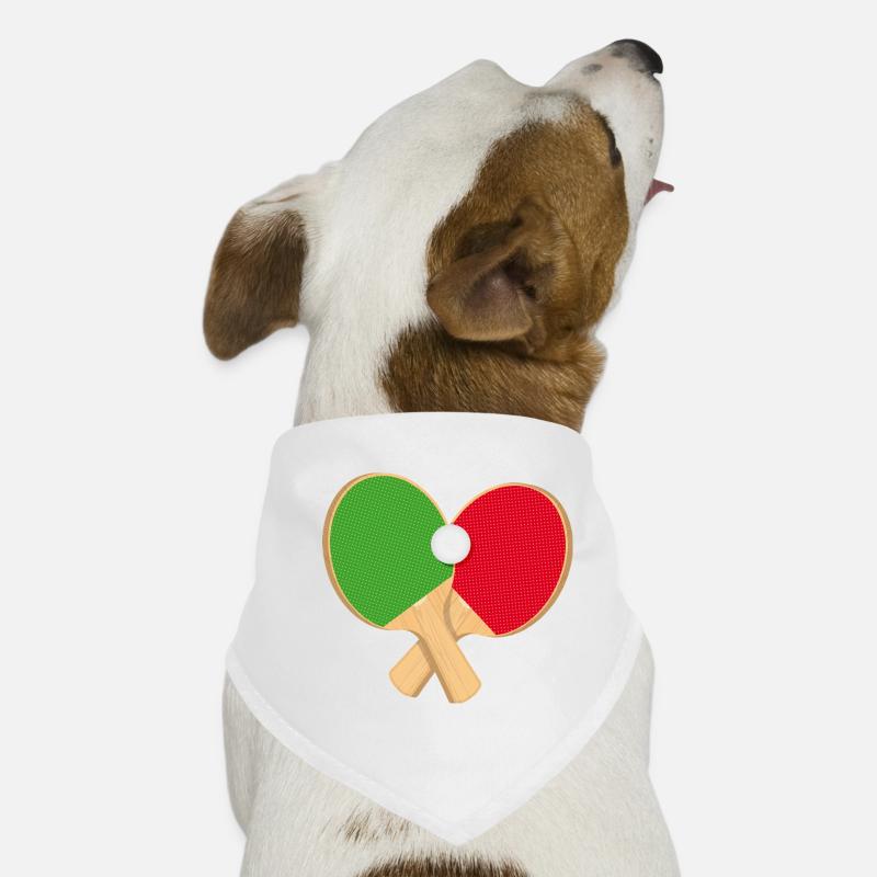 Raquette de tennis de table avec balle – sportive et dynamique Bandana pour chien