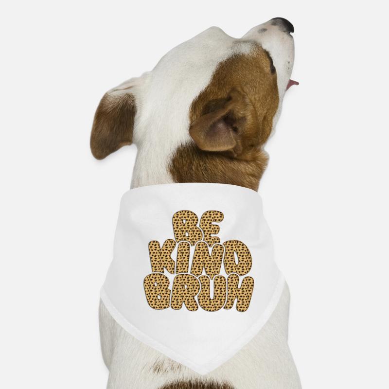 Be Kimbo Brown Leopard Text Dog Bandana