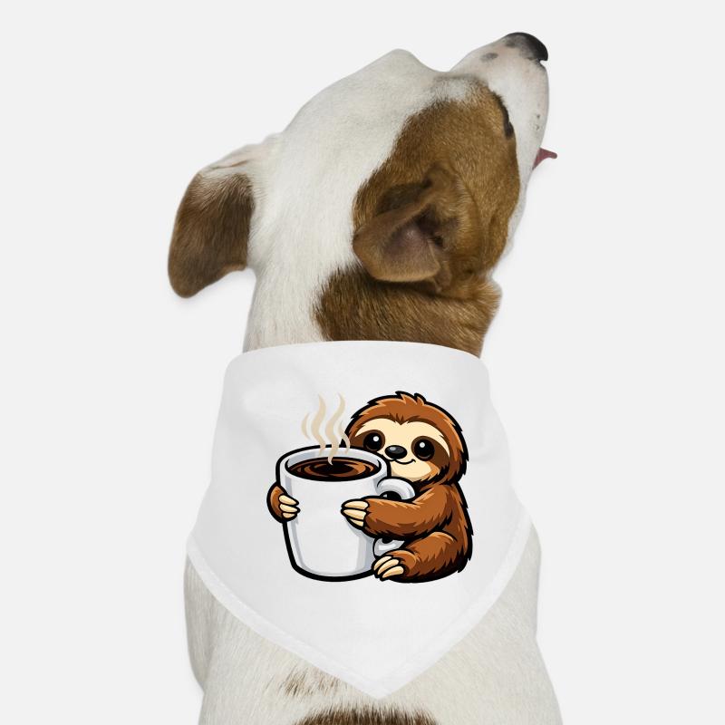 Sloth with coffee mug Dog Bandana