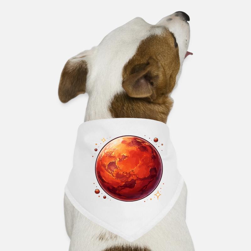 Red Planet Mars Cosmic Illustration Dog Bandana