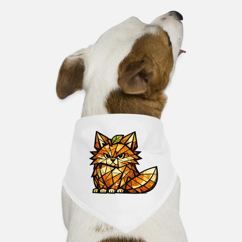 Version cubisme du Renard Orange Bandana pour chien