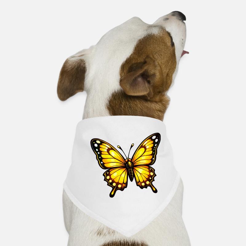 Yellow Orange Butterfly Pattern Dog Bandana
