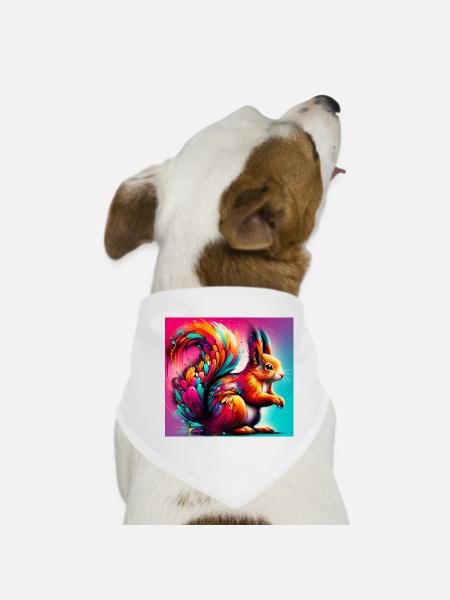 Eichhörnchen - Hunde-Bandana - Weiß - Vorne