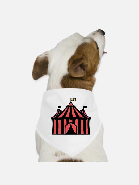 Circus Tent Manege Circus Colorful - Dog Bandana - white - Front