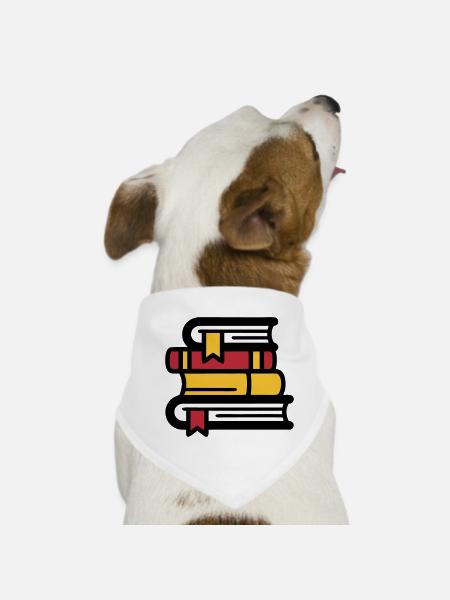 Book Stack Reading BookTok Colorful - Dog Bandana - white - Front