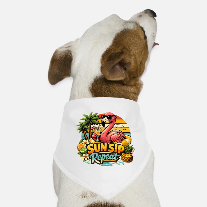 Flamingo Sommer Urlaub Sun Sip Repeat Hunde-Bandana