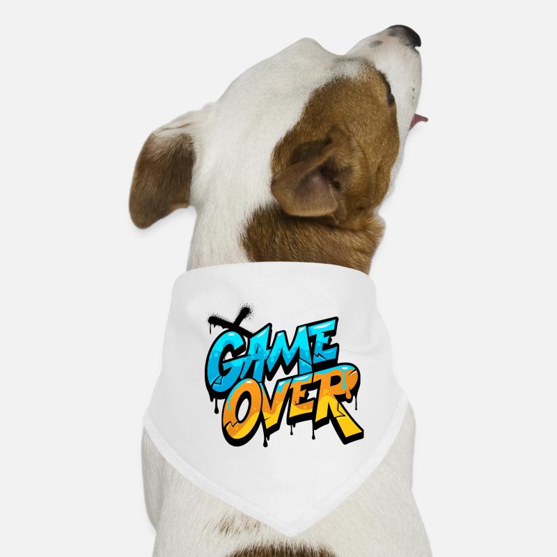 Game Over Graffiti Éclat - Bandana pour chien - blanc