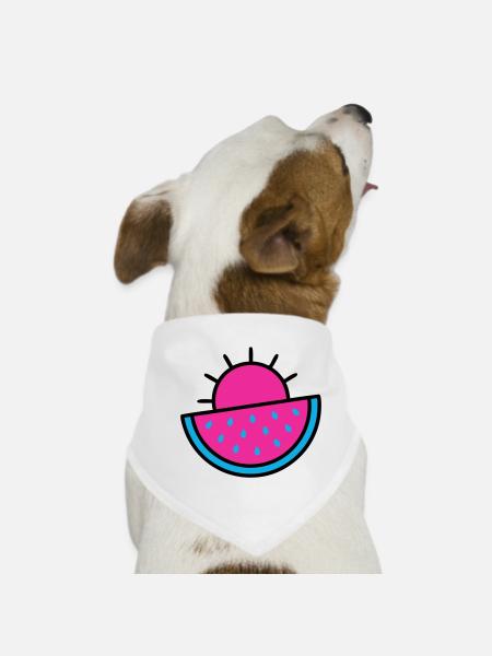 Watermelon Sun Pop Art des années 90 - Bandana pour chien - blanc - Devant