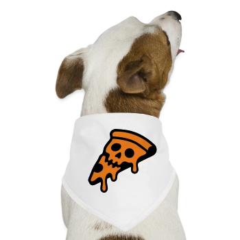 Pizza Totenkopf Halloween Grafik - Hunde-Bandana - Weiß - Vorne