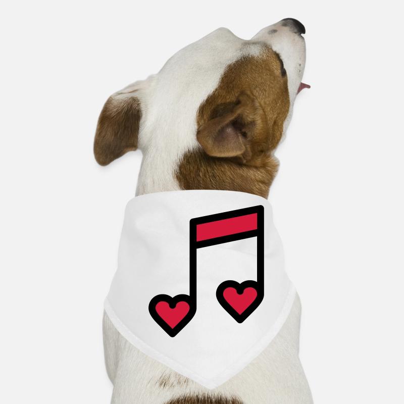 Romantische Musik Note - Hunde-Bandana - Weiß