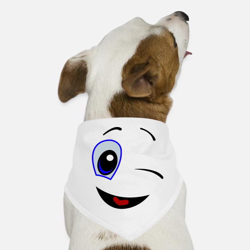 Smiley - Hunde-Bandana - Weiß