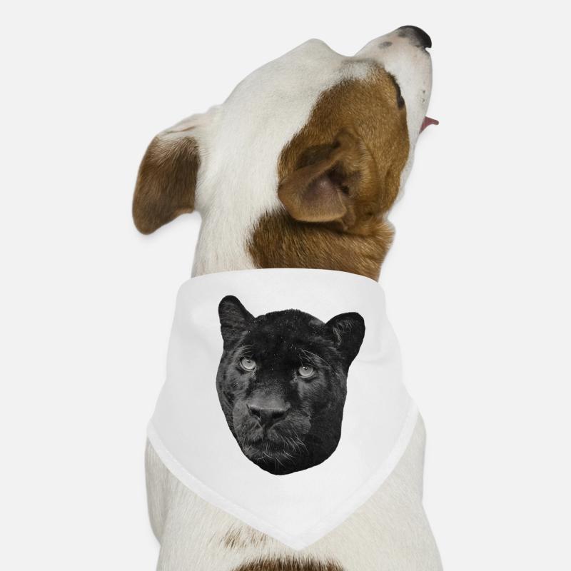 Schwarzer Panther - Hunde-Bandana - Weiß