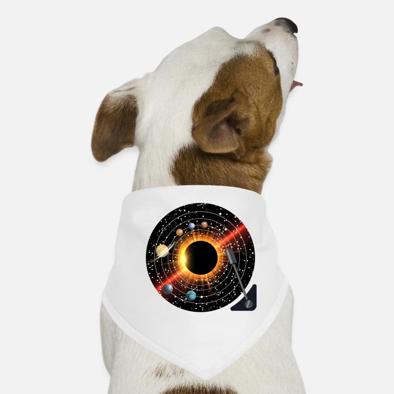 Planets Record - Dog Bandana - white