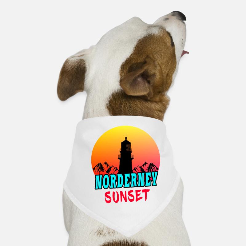 Idée de conception / cadeau pour le phare de Norderney Sunset Bandana pour chien