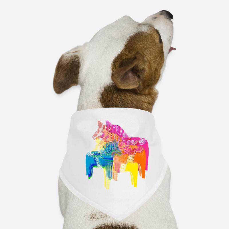 Pop Art Dala Pferde -Weihnachts Pulli Skandi Style Hunde-Bandana