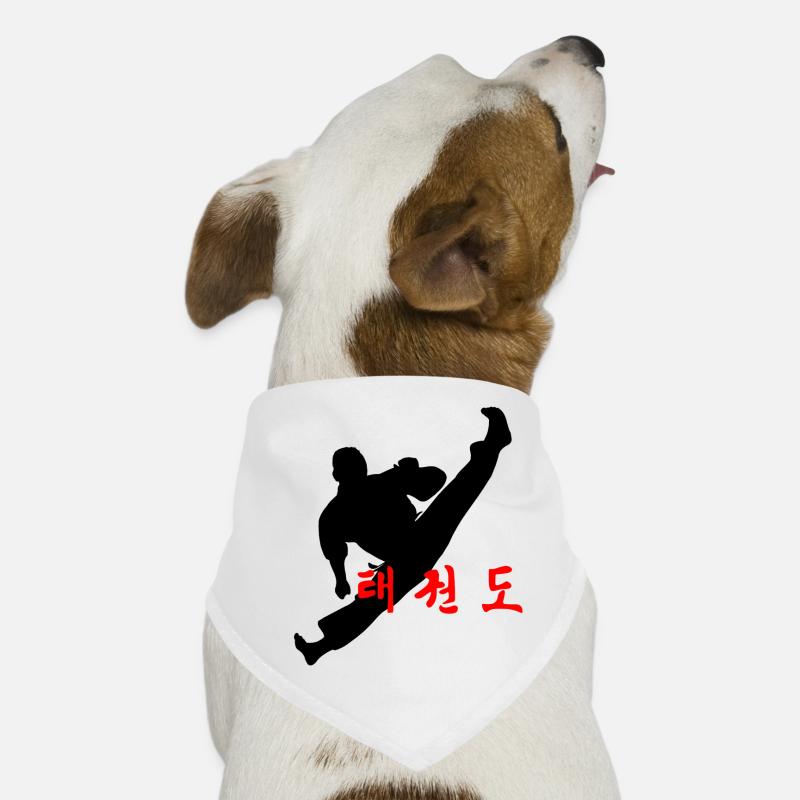 Logo de Taekwondo sauté coup de pied coréen Bandana pour chien