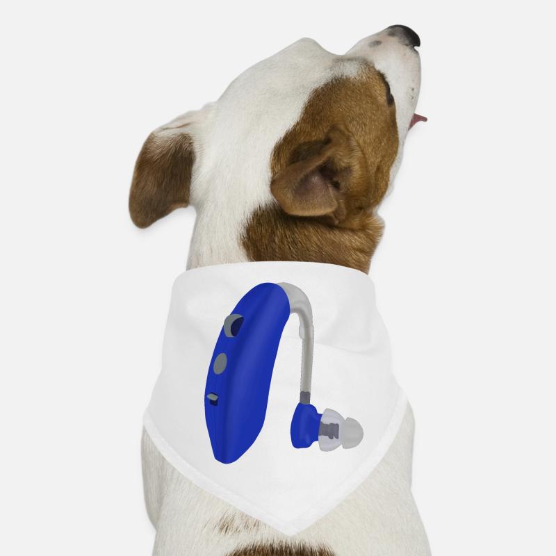 A Blue Hearing Aid Dog Bandana