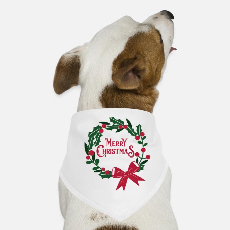 Weihnachtskranz mit roter Schleife Hunde-Bandana