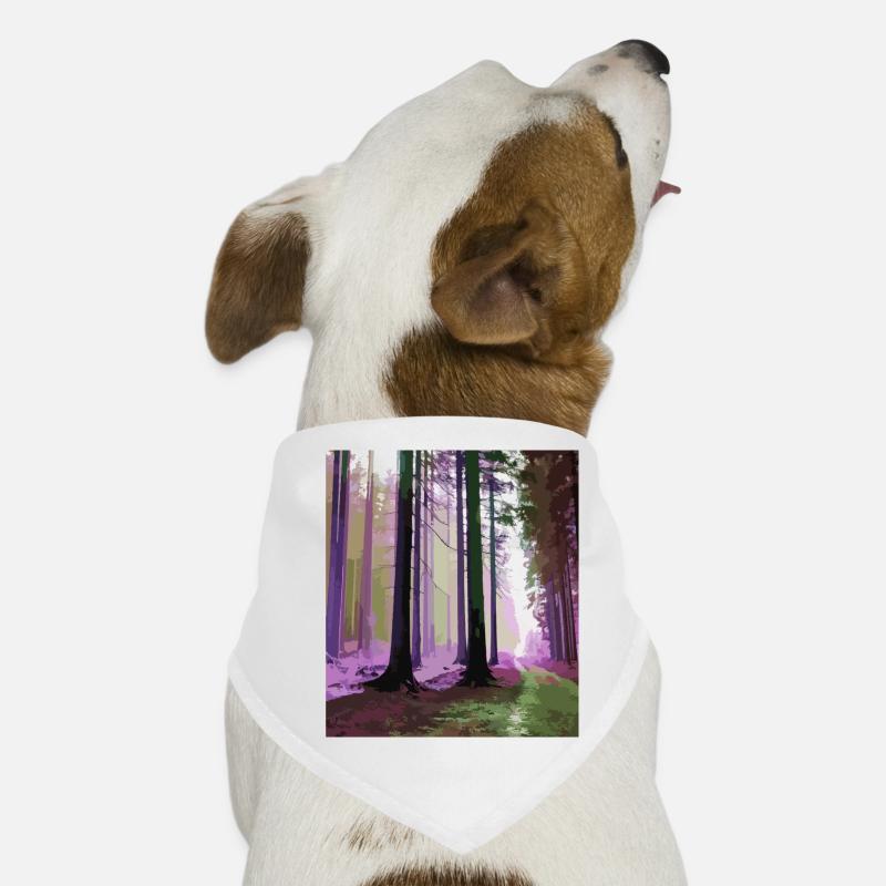 Forêt de nuages hantée - Bandana pour chien - blanc