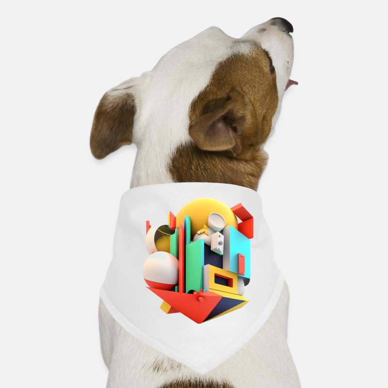 3D - Hunde-Bandana - Weiß