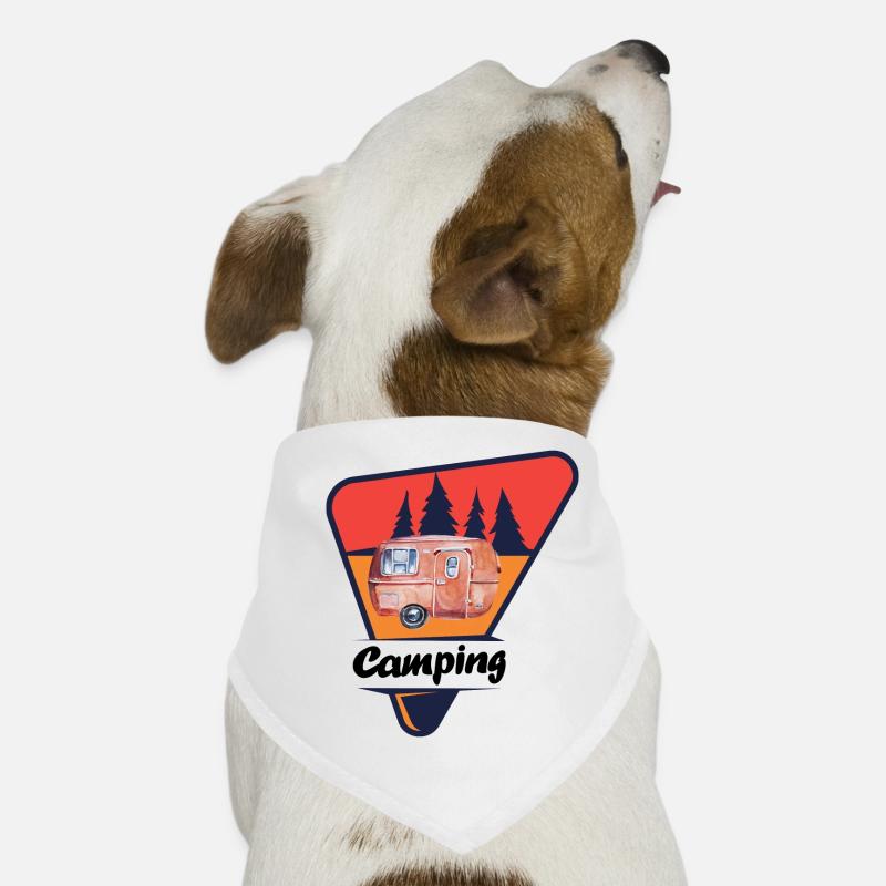 Caravane rétro en forêt Bandana pour chien