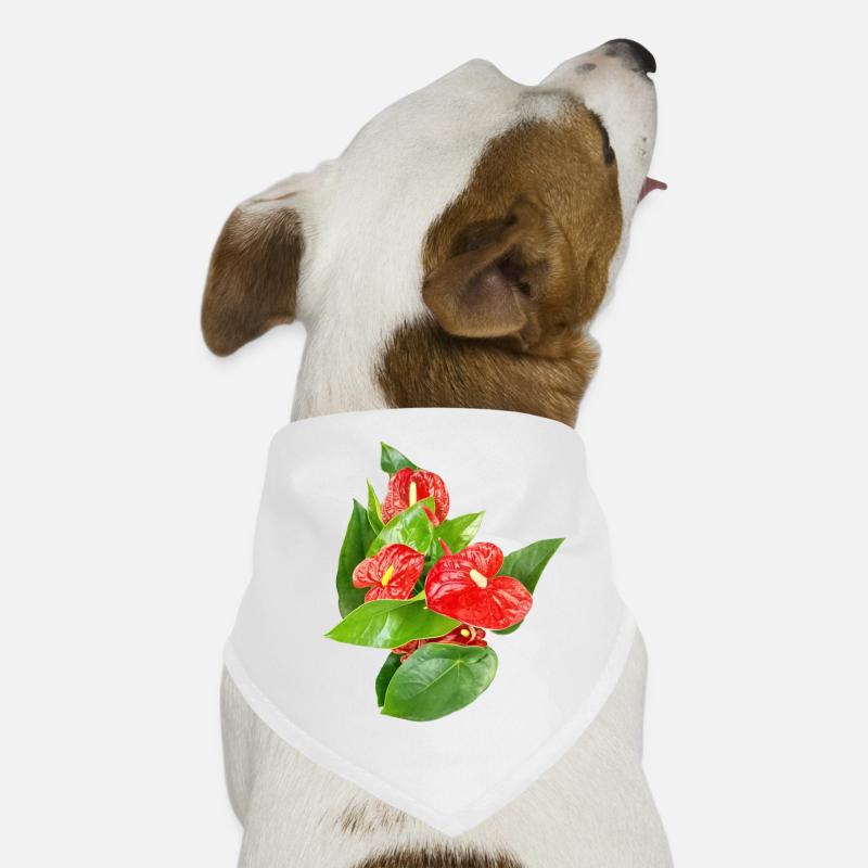 Édition florale en anthurium rouge Bandana pour chien