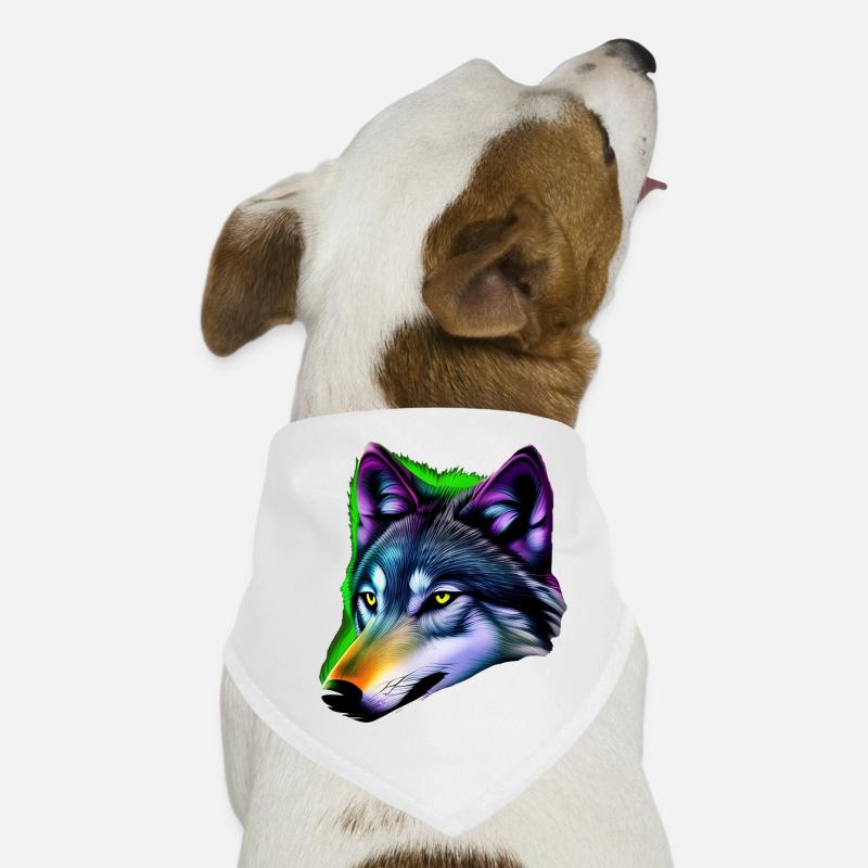 Colorful Wolf Dog Bandana